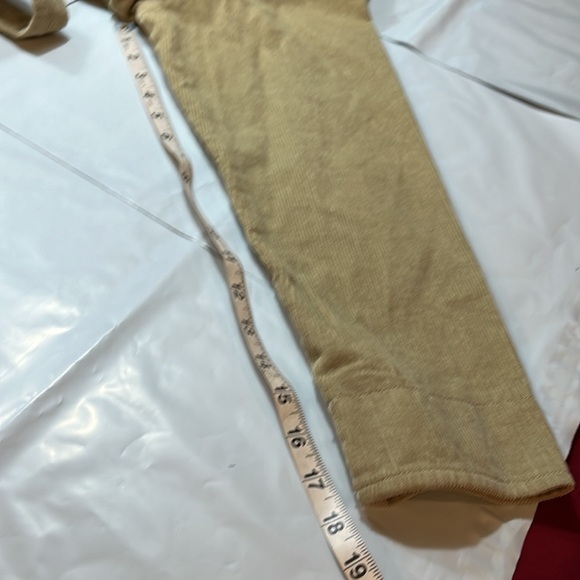 Corduroy tan JACKET women 1X Button Up tie belt notched collar short trench coat - Picture 10 of 14